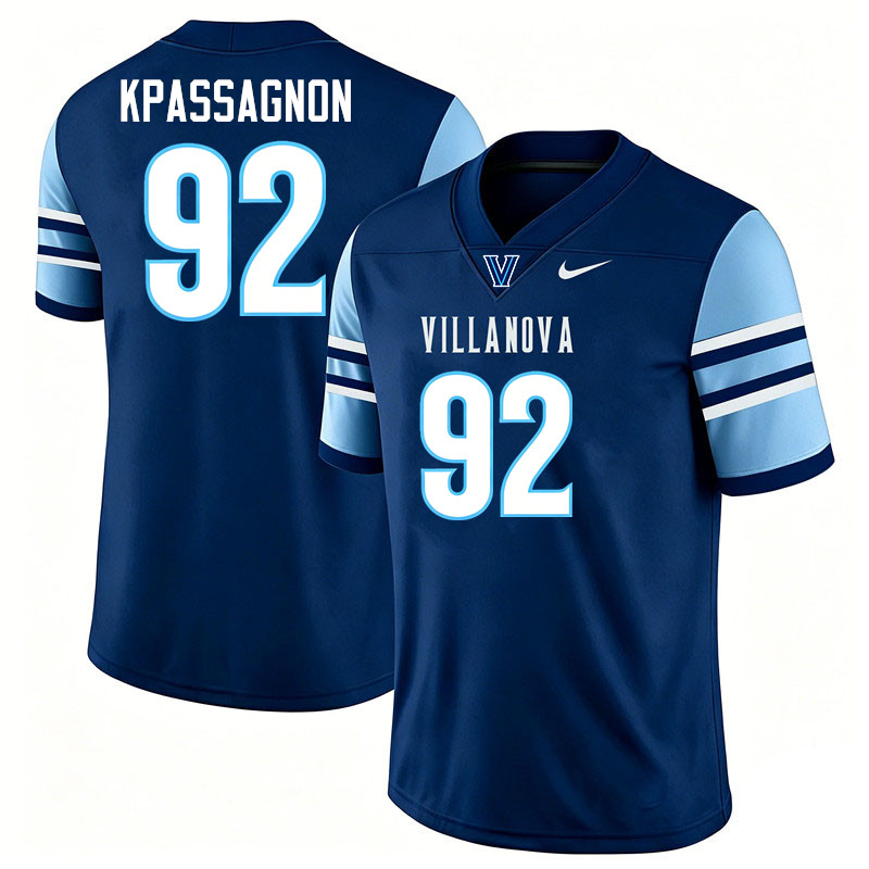 Villanova Wildcats #92 Tanoh Kpassagnon College Football Jerseys,Uniforms-Navy